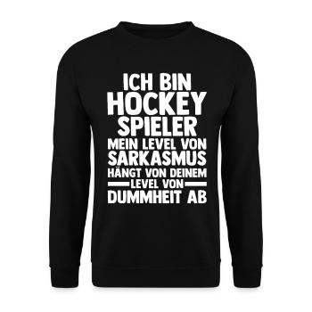 Eishockey Hockeyspieler Hockey - Unisex Pullover - Schwarz - Vorne - Alina (178cm) & Michal (187cm)