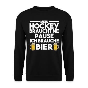 Eishockey Hockeyspieler Hockey - Unisex Pullover - Schwarz - Vorne - Alina (178cm) & Michal (187cm)