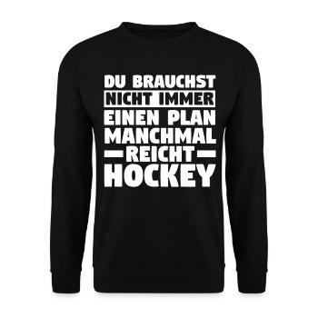 Eishockey Hockeyspieler Hockey - Unisex Pullover - Schwarz - Vorne - Alina (178cm) & Michal (187cm)