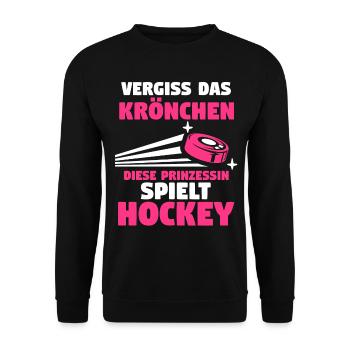 Eishockey Hockeyspieler Prinzessin Hockey - Unisex Pullover - Schwarz - Vorne - Alina (178cm) & Michal (187cm)