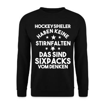 Eishockey Hockeyspieler Hockey - Unisex Pullover - Schwarz - Vorne - Alina (178cm) & Michal (187cm)