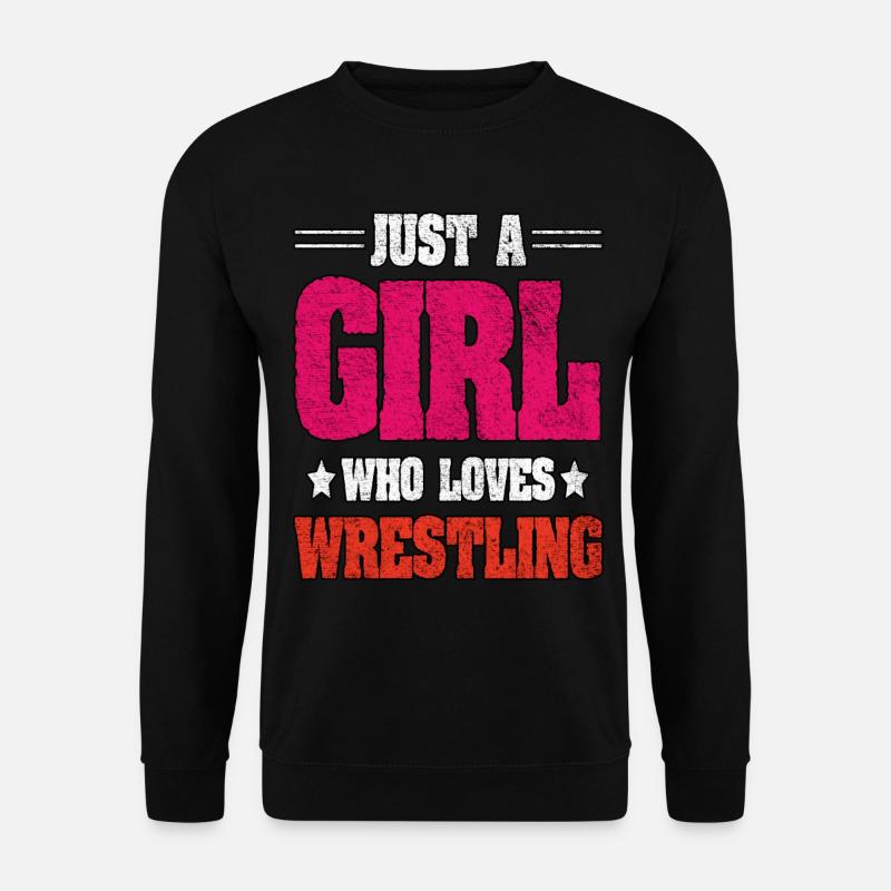 Nur ein Mädchen, das Wrestling liebt - Unisex Pullover - Schwarz