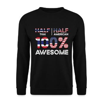 Geboren Thai Thailand Amerikanisch USA - Unisex Pullover - Schwarz - Vorne - Alina (178cm) & Michal (187cm)