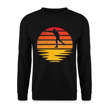 Boxen Retro - Unisex Pullover - Schwarz - Vorne - Alina (178cm) & Michal (187cm)