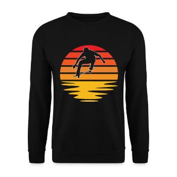 Skaten Retro - Unisex Pullover - Schwarz - Vorne - Alina (178cm) & Michal (187cm)