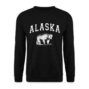 Alaska Geschenk Kinder Herren Damen USA Natur Eis - Unisex Pullover - Schwarz - Vorne - Alina (178cm) & Michal (187cm)