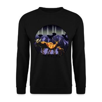 Alaska Gift USA Nature Bear Denali Grizzly Forest - Sweat-shirt Unisexe - noir - Devant - Alina (178cm) & Michal (187cm)