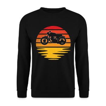 Motorcycle Retro - Unisex Sweatshirt - black - Front - Alina (178cm) & Michal (187cm)