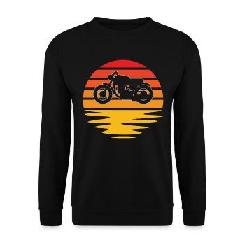 Motorcycle Retro - Unisex Sweatshirt - black - Front - Alina (178cm) & Michal (187cm)
