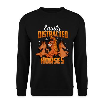 Drôle d’équitation - Sweat-shirt Unisexe - noir - Devant - Alina (178cm) & Michal (187cm)