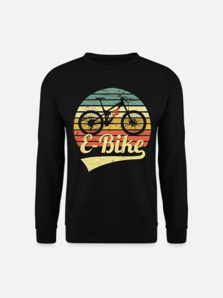 E Bike Retro Vintage E-Bike Mountainbike E-MTB - Unisex Pullover - Schwarz