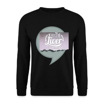 Alkohol, lustiger Leber Spruch Biertrinker - Unisex Pullover - Schwarz - Vorne - Alina (178cm) & Michal (187cm)
