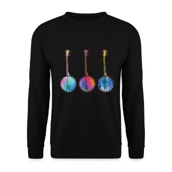 Banjo Shirts For Men Bluegrass Appalachia Folk - Unisex Sweatshirt - black - Front - Alina (178cm) & Michal (187cm)