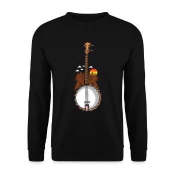 Banjo Shirts For Men Bluegrass Appalachia Folk - Unisex Sweatshirt - black - Front - Alina (178cm) & Michal (187cm)