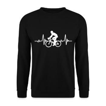 Road Bike Heartbeat Line Bicycle Heart Rate - Unisex Sweatshirt - black - Front - Alina (178cm) & Michal (187cm)