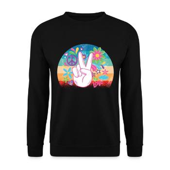 Hippy - Unisex Sweatshirt - black - Front - Alina (178cm) & Michal (187cm)