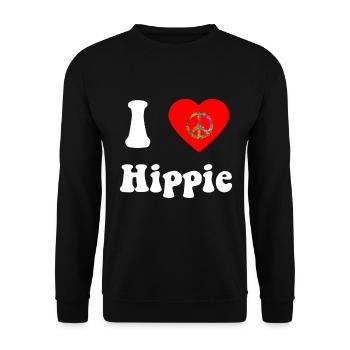 Hippie Peace Groovy Flowerpower Boho Woodstock - Sweat-shirt Unisexe - noir - Devant - Alina (178cm) & Michal (187cm)