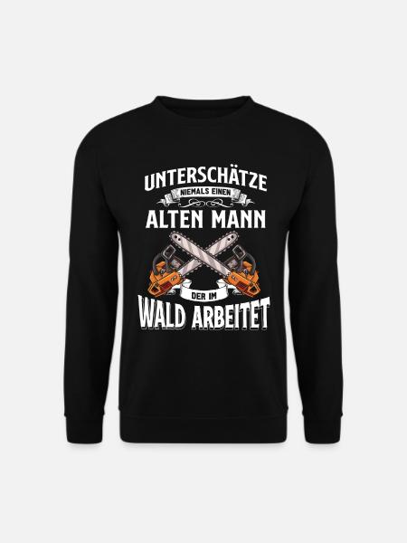 Holz Geschenke Chainsaw Kettensäge Waldarbeiter - Unisex Pullover - Schwarz