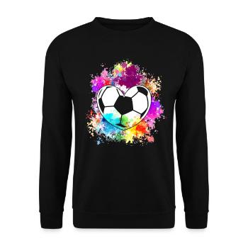 Fußball Tshirt Herren Damen Soccer Football - Unisex Pullover - Schwarz - Vorne - Alina (178cm) & Michal (187cm)