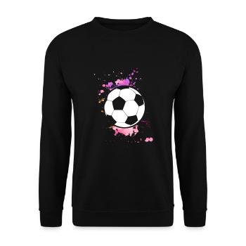 Fußball Tshirt Herren Damen Soccer Football - Unisex Pullover - Schwarz - Vorne - Alina (178cm) & Michal (187cm)