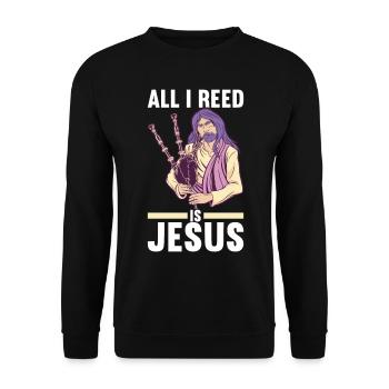 Cornemuses Cornemuses - Sweat-shirt Unisexe - noir - Devant - Alina (178cm) & Michal (187cm)