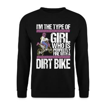 Moto de motocross - Sweat-shirt Unisexe - noir - Devant - Alina (178cm) & Michal (187cm)
