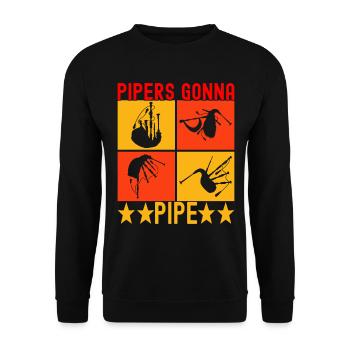 Bagpipes Bagpipers - Unisex Sweatshirt - black - Front - Alina (178cm) & Michal (187cm)