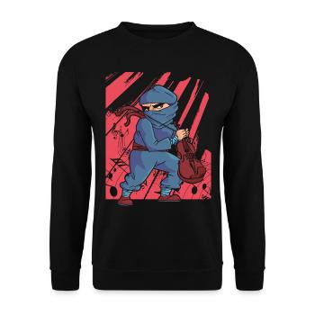 Violin Violinist Ninja Violin - Unisex Pullover - Schwarz - Vorne - Alina (178cm) & Michal (187cm)