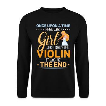 Violin Violinist Girl Once Upon A - Unisex Sweatshirt - black - Front - Alina (178cm) & Michal (187cm)