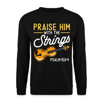 Violon Violoniste Bible Citation Foi - Sweat-shirt Unisexe - noir - Devant - Alina (178cm) & Michal (187cm)