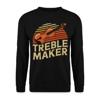 Violoniste Violoniste Pun Treble Maker - Sweat-shirt Unisexe - noir - Devant - Alina (178cm) & Michal (187cm)