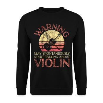 Violin Violinist Retro Vintage - Unisex Pullover - Schwarz - Vorne - Alina (178cm) & Michal (187cm)