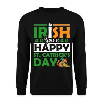 Irlandais Vous Un animal de vacances joyeux de la Saint-Patrick - Sweat-shirt Unisexe - noir - Devant - Alina (178cm) & Michal (187cm)