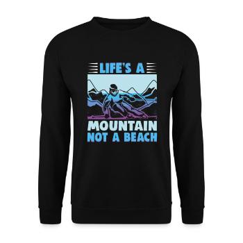 Skifahrer Life's a mountain not a beach Ski - Unisex Pullover - Schwarz - Vorne - Alina (178cm) & Michal (187cm)