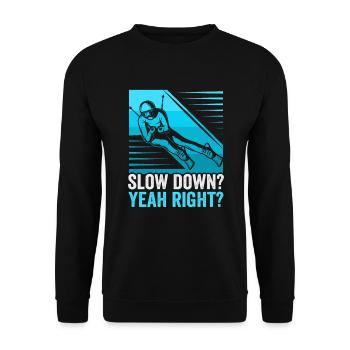Les skieurs ralentissent? C’est ça? Ski - Sweat-shirt Unisexe - noir - Devant - Alina (178cm) & Michal (187cm)