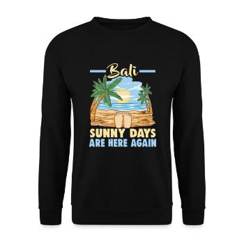 Bali Indonesien Strandurlaub am Meer - Unisex Pullover - Schwarz - Vorne - Alina (178cm) & Michal (187cm)
