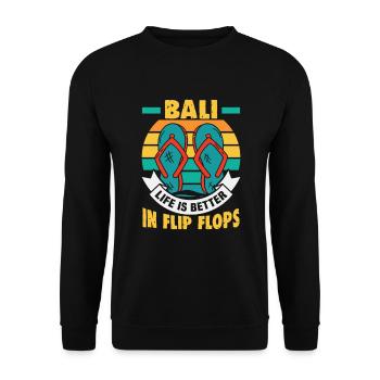 Bali Indonesien Strandurlaub am Meer - Unisex Pullover - Schwarz - Vorne - Alina (178cm) & Michal (187cm)
