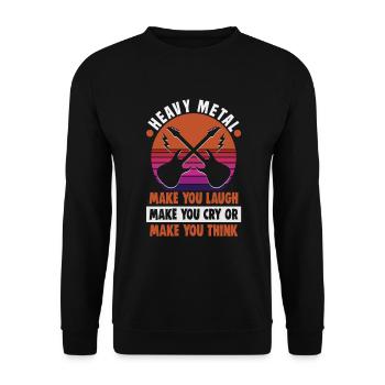 Heavy Metal Musiker in einer Band Hard Rock Musik - Unisex Pullover - Schwarz - Vorne - Alina (178cm) & Michal (187cm)