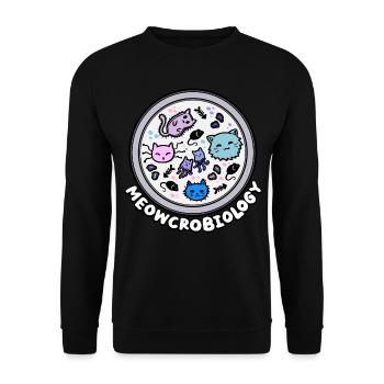 Wall Crobiology Microscopic Cats - Unisex Sweatshirt - black - Front - Alina (178cm) & Michal (187cm)