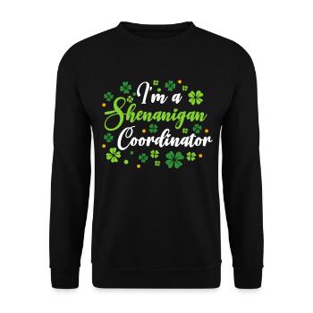 Je suis coordonnatrice de Shenanigan St. Patrick’s - Sweat-shirt Unisexe - noir - Devant - Alina (178cm) & Michal (187cm)
