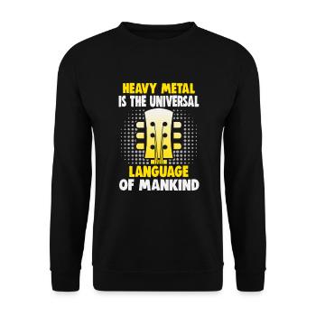 Heavy metal musicians in a band hard rock music - Unisex Sweatshirt - black - Front - Alina (178cm) & Michal (187cm)