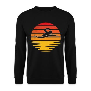 Natation Rétro - Sweat-shirt Unisexe - noir - Devant - Alina (178cm) & Michal (187cm)