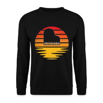 Klavier Retro - Unisex Pullover - Schwarz - Vorne - Alina (178cm) & Michal (187cm)