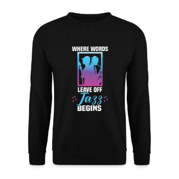 Musiciens d’orchestre de musique jazz - Sweat-shirt Unisexe - noir - Devant - Alina (178cm) & Michal (187cm)