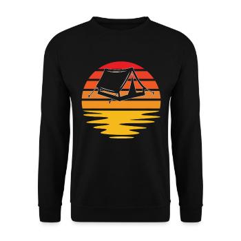 Camping Rétro - Sweat-shirt Unisexe - noir - Devant - Alina (178cm) & Michal (187cm)