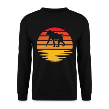 Singe Rétro - Sweat-shirt Unisexe - noir - Devant - Alina (178cm) & Michal (187cm)