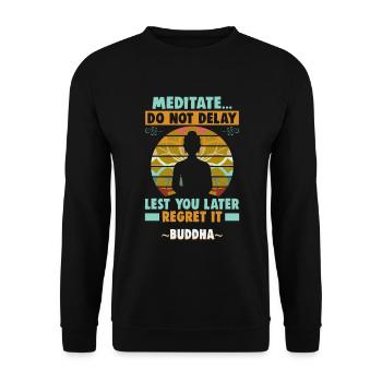 Buddhist Meditation Zen Buddha Buddhismus und Yoga - Unisex Pullover - Schwarz - Vorne - Alina (178cm) & Michal (187cm)