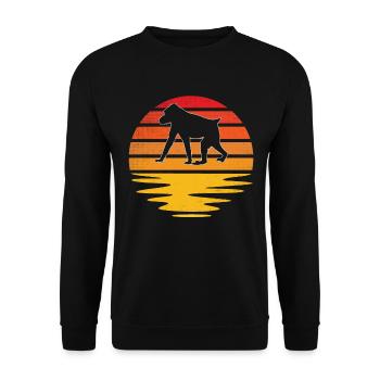 Singe Rétro - Sweat-shirt Unisexe - noir - Devant - Alina (178cm) & Michal (187cm)