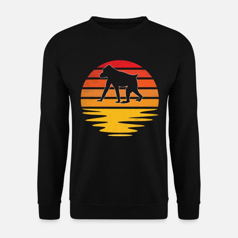 Affe Retro - Unisex Pullover - Schwarz