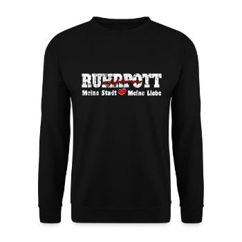 Ruhrpott Hamm Meine Stadt meine Liebe Herz - Unisex Pullover - Schwarz - Vorne - Alina (178cm) & Michal (187cm)